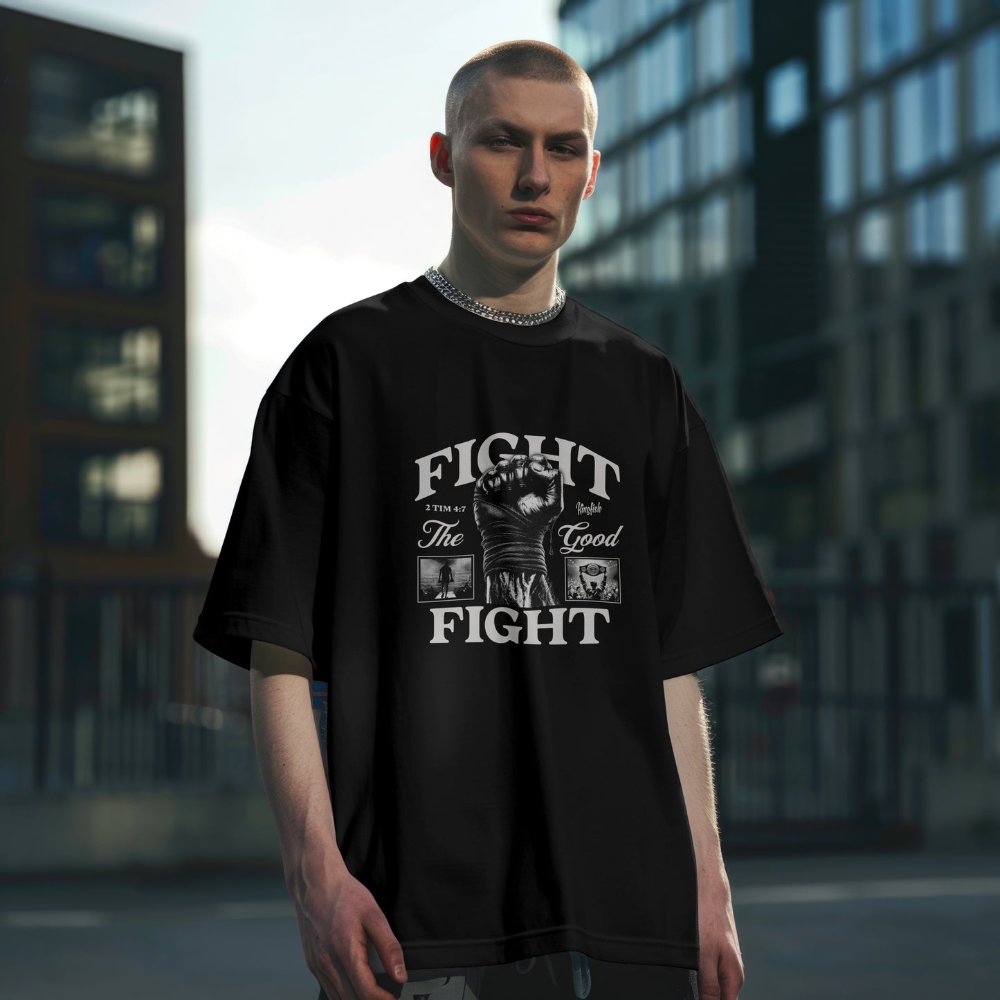 Christian Streetwear The Good Fight Unisex Garment-Dyed T-shirt