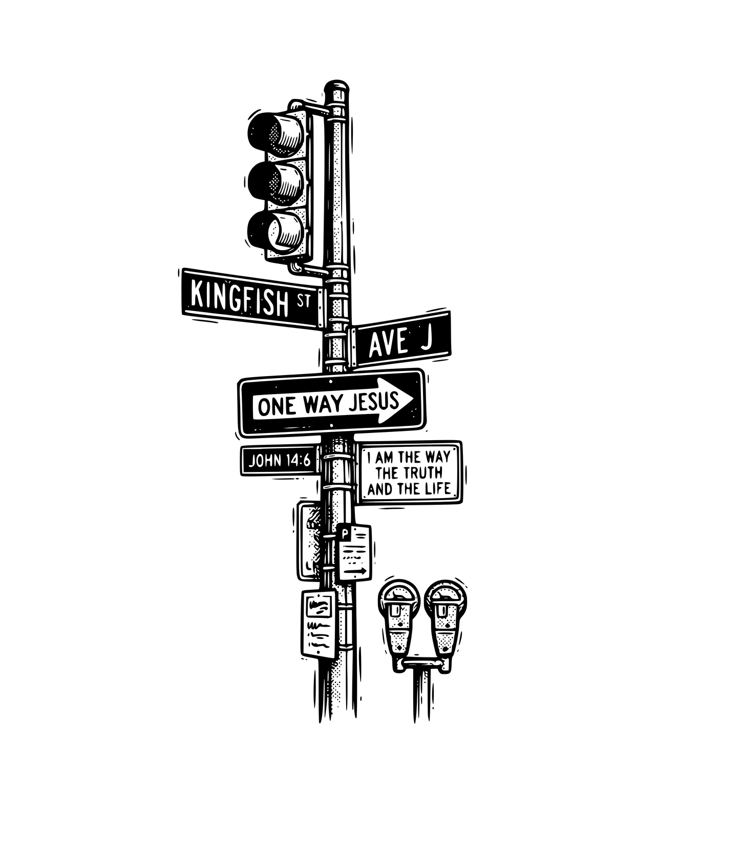Kingfish Traffic Light Design Unisex - Jesus is the way!