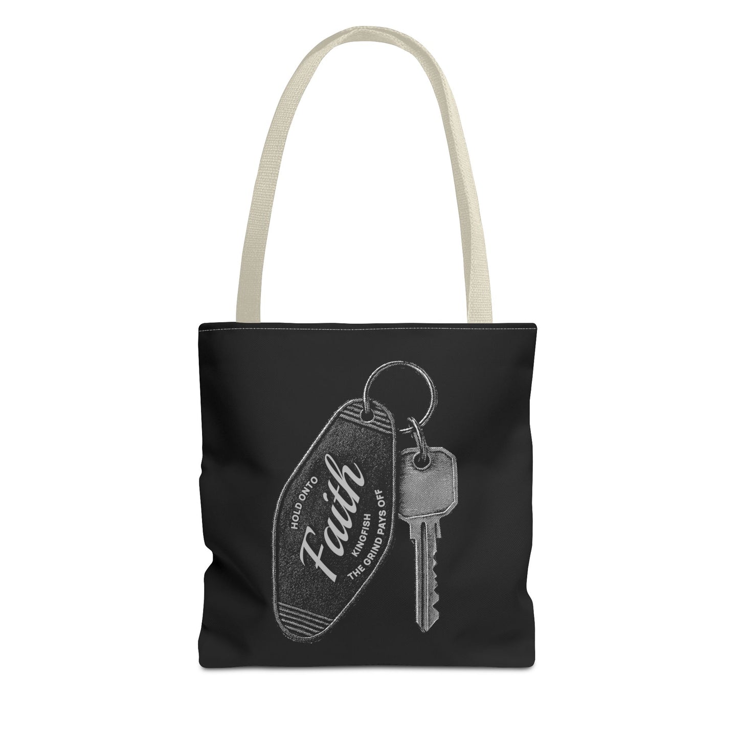 Hold onto Faith -Tote Bag, Kingfish Tote, AOP Shopping Bag, Vintage Style Bag