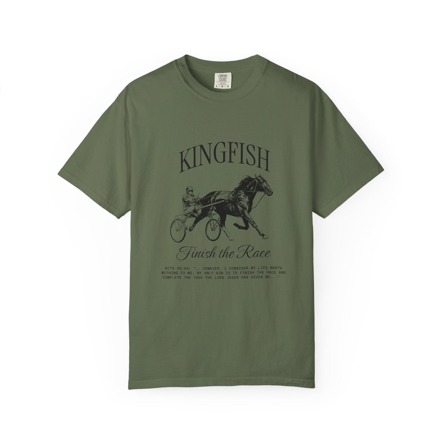 Kingfish 'Finish the Race' Horse Racing Graphic T‑Shirt - Unisex