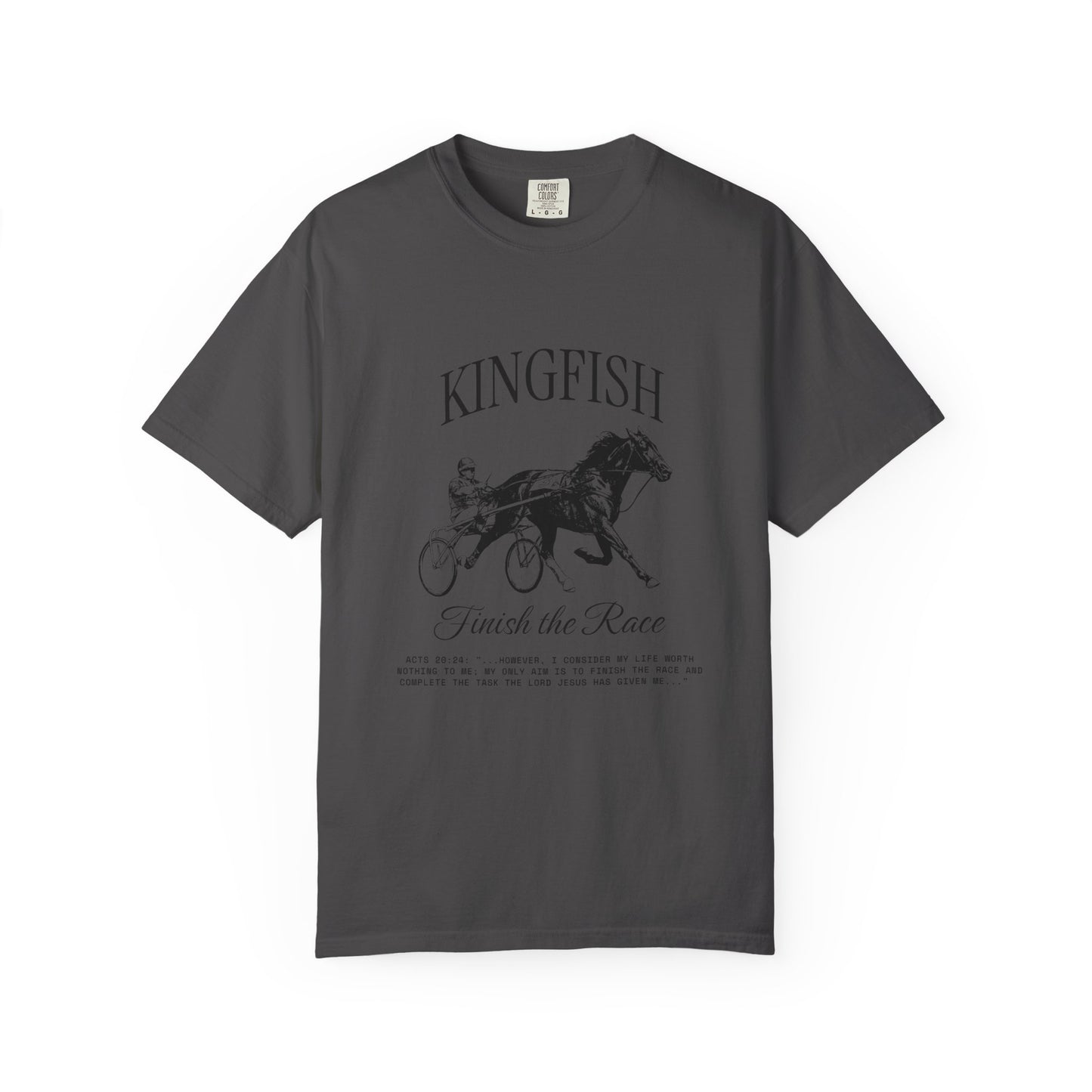 Kingfish 'Finish the Race' Horse Racing Graphic T‑Shirt - Unisex