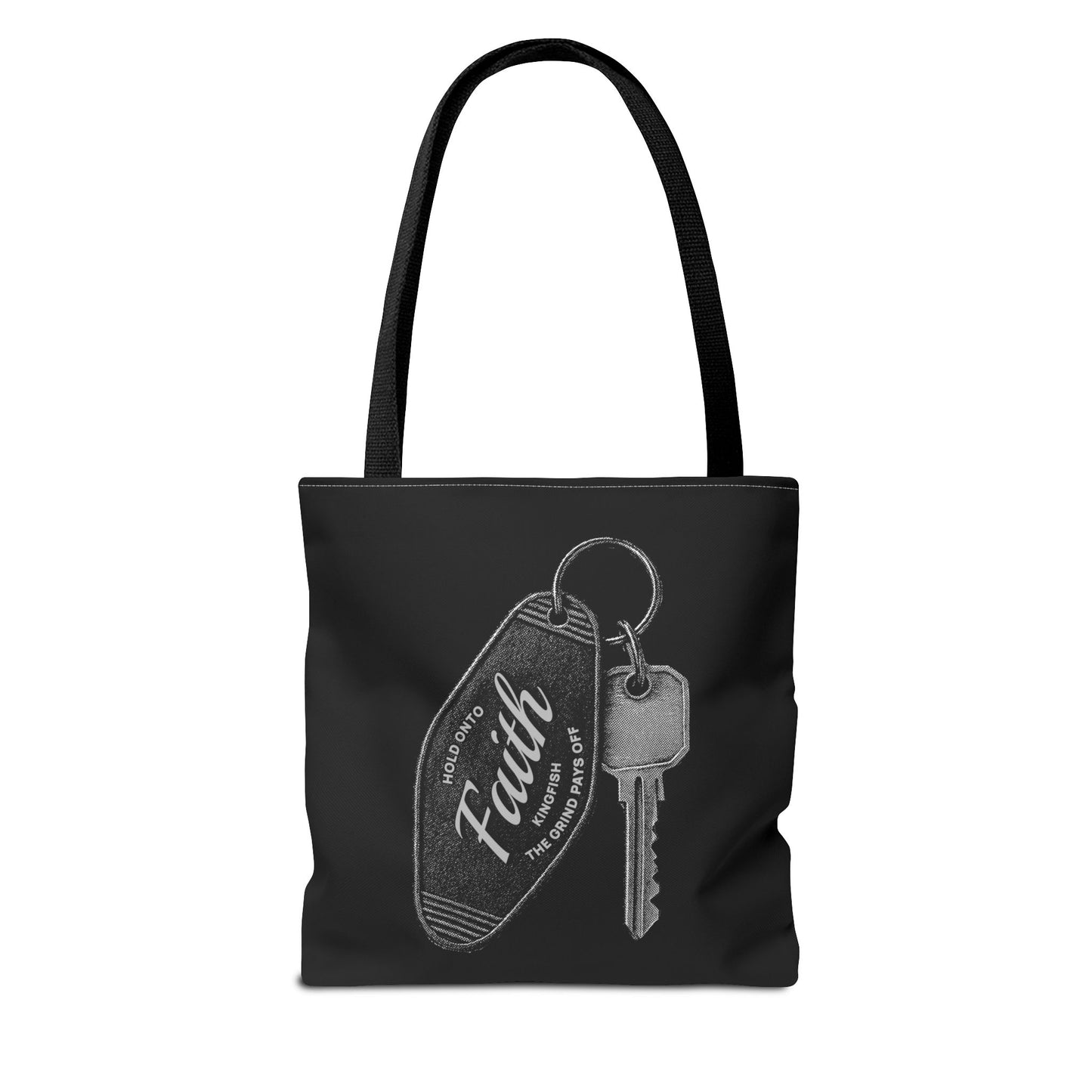 Hold onto Faith -Tote Bag, Kingfish Tote, AOP Shopping Bag, Vintage Style Bag