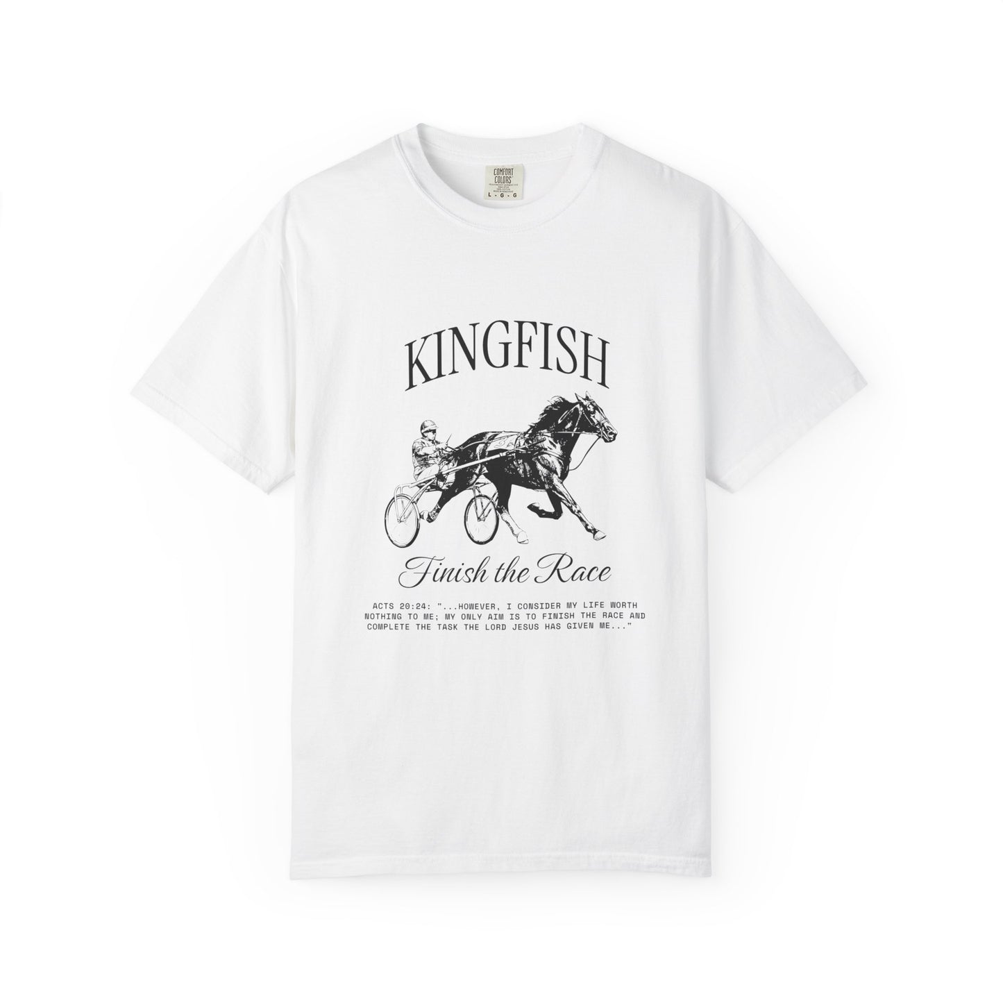 Kingfish 'Finish the Race' Horse Racing Graphic T‑Shirt - Unisex