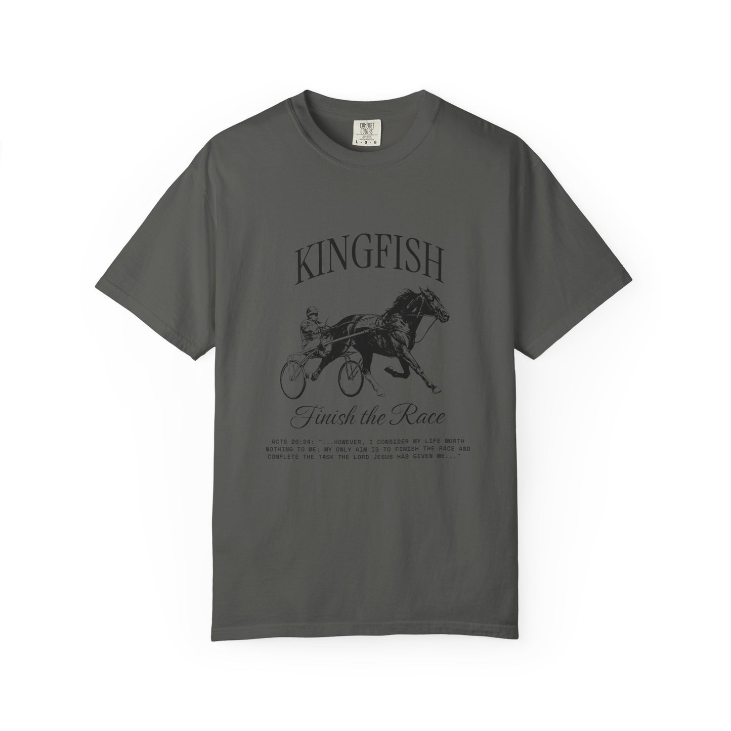 Kingfish 'Finish the Race' Horse Racing Graphic T‑Shirt - Unisex