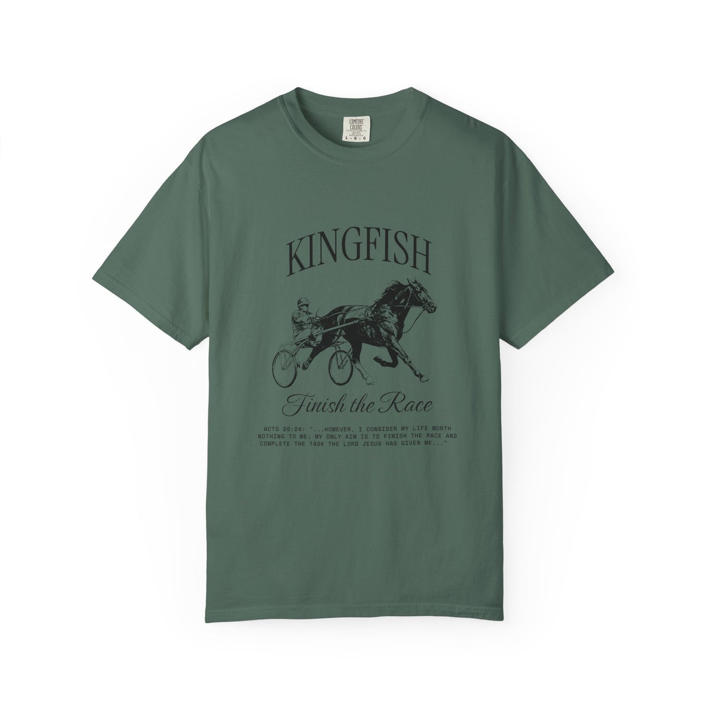 Kingfish 'Finish the Race' Horse Racing Graphic T‑Shirt - Unisex
