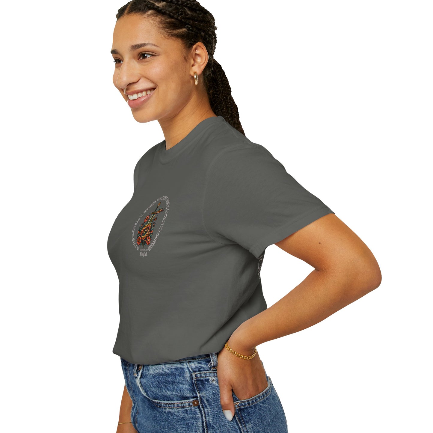 Christian Streetwear - Snake & Dagger Floral Unisex T-Shirt — "No Temptation Has Overtaken You Except What Is Common To Mankind.