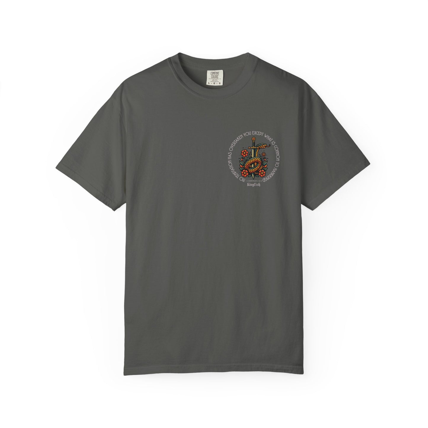 Christian Streetwear - Snake & Dagger Floral Unisex T-Shirt — "No Temptation Has Overtaken You Except What Is Common To Mankind.