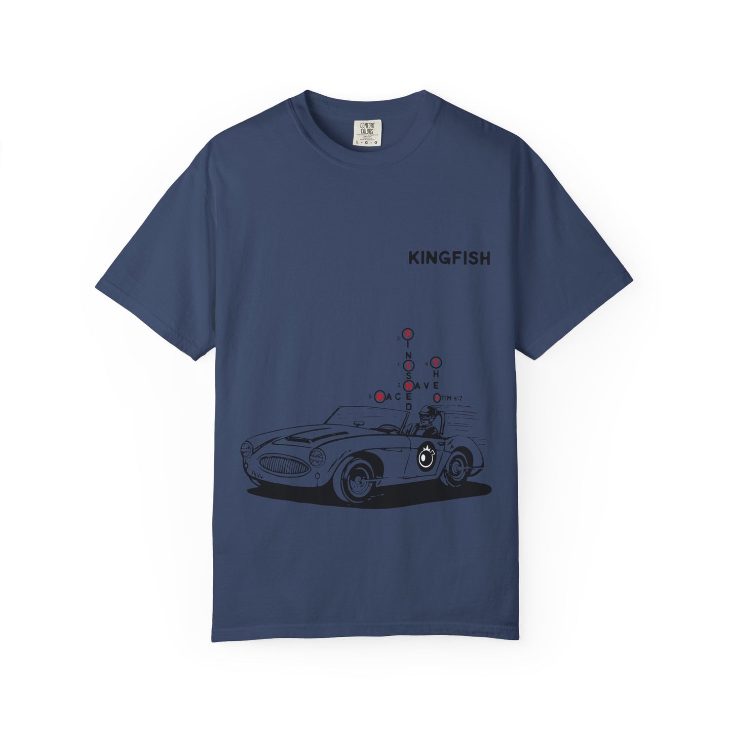 Christian Streetwear Unisex T-Shirt - I Have Finished The Race (crossword puzzle bible verse read by number)