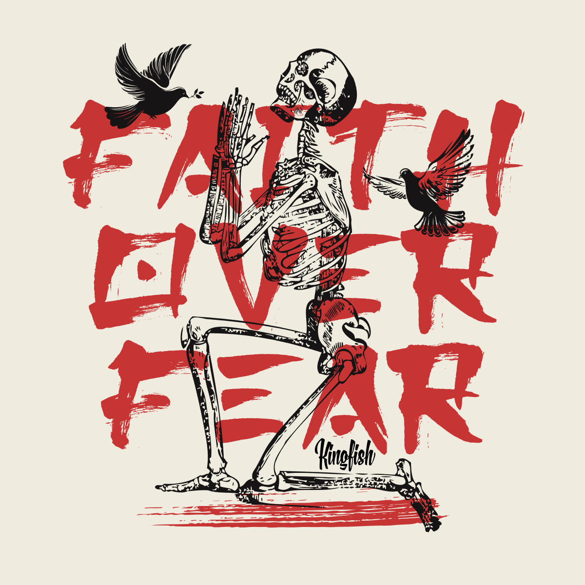 Christian Streetwear "Faith Over Fear" -  Unisex Garment-Dyed T-shirt